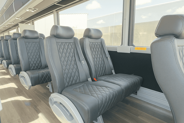 interior of Coach Bus Charlotte charter bus