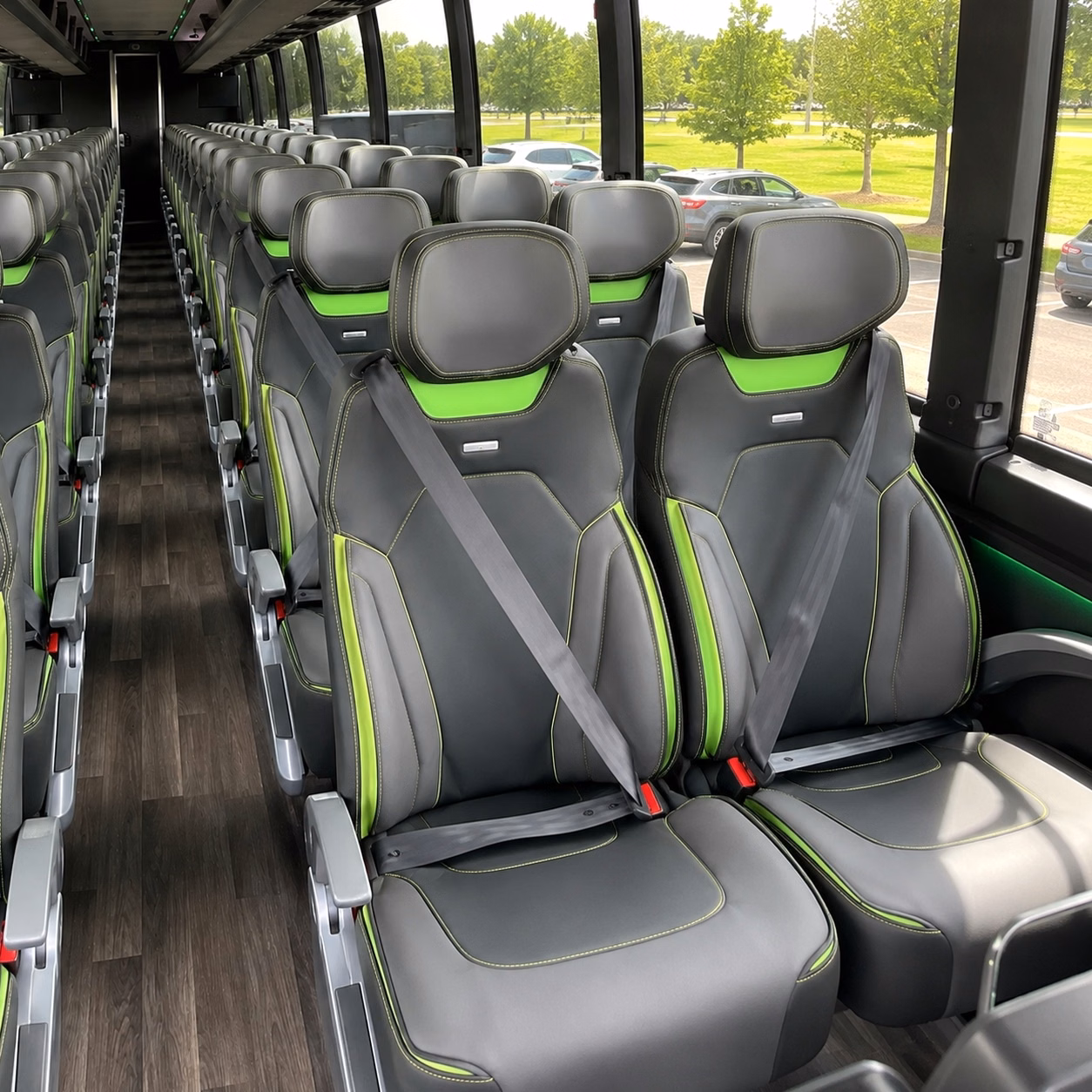 56 passenger charter bus interior